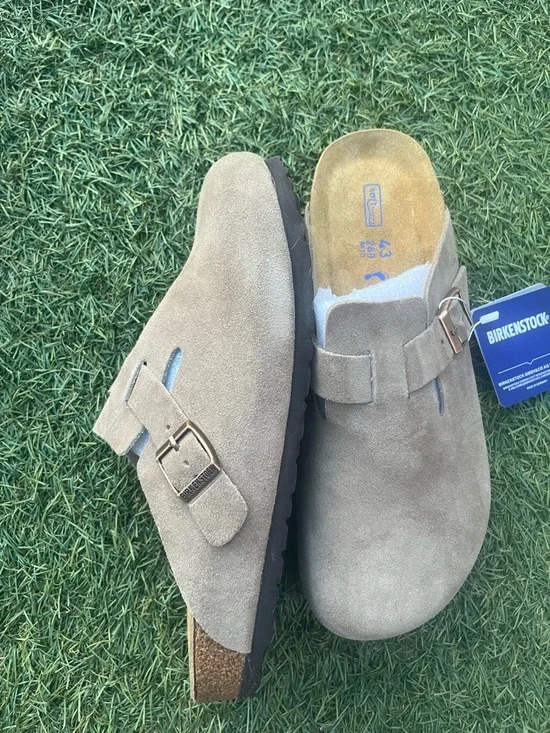 Birkenstock Men’s Boston Suede Clog - Taupe Brown - Picture 4 of 5